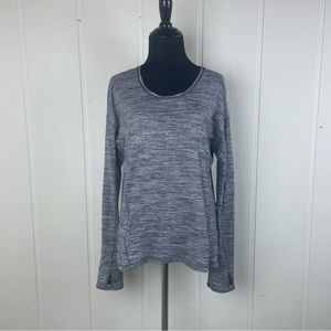 Lululemon Runderful Thumb Hole Heathered Gray Long Sleeve Athletic Top Size 8